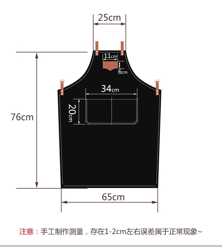 Denim canvas apron chef restaurant work clothes barbecue baking coffee shop apron custom logo - Image 3