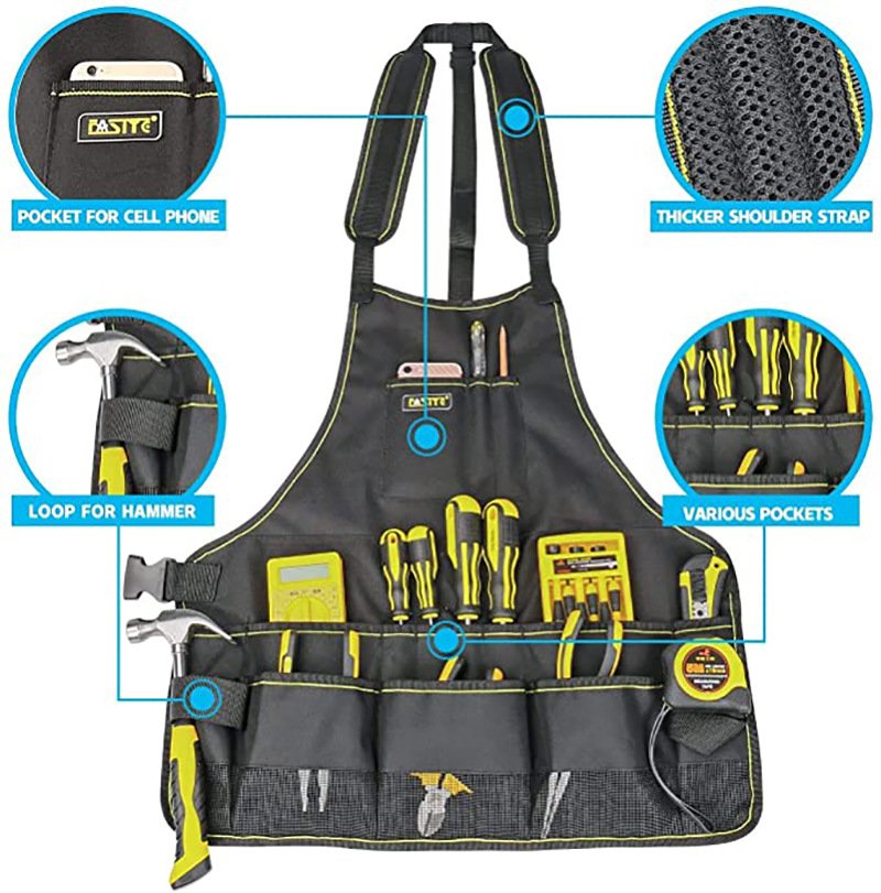 Multifunctional pocket tool apron barbecue outdoor BBQ mechanic woodworking gardening apron wholesale custom logo - Image 10