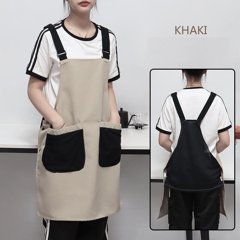 Milk tea dessert shop kitchen catering dedicated nail art light workwear coat men and women customized logo haircut home apron - Image 15