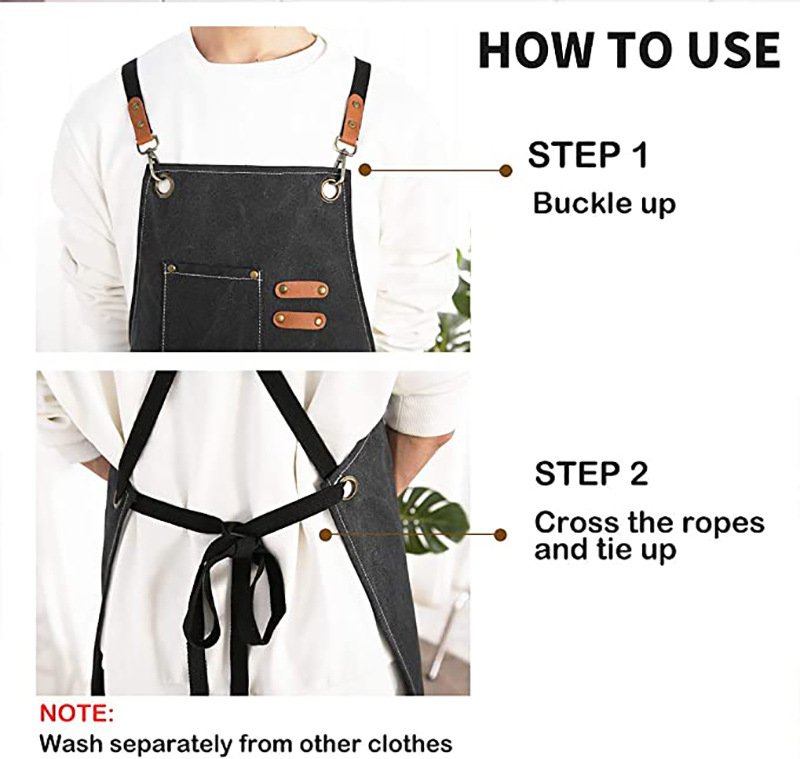 Thickened canvas apron modern simple DIY milk tea coffee shop barber work clothes apron factory wholesale - Image 8