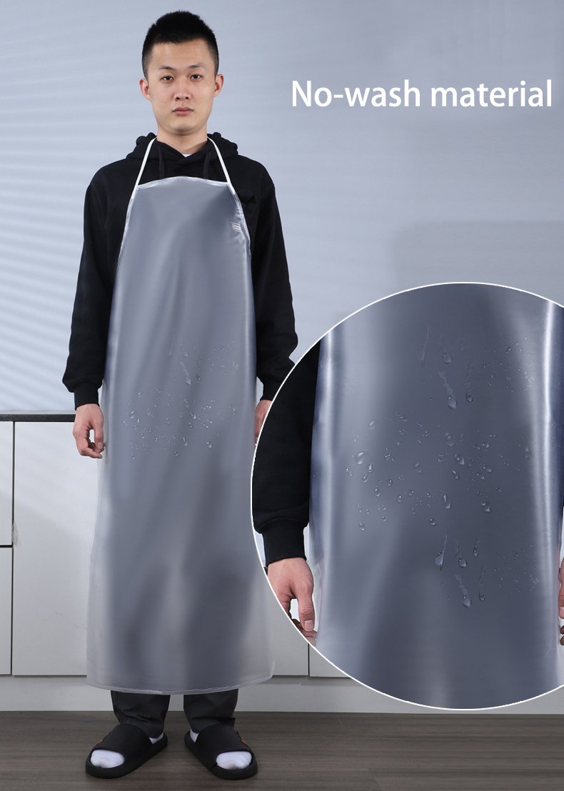 Thickened TPU apron transparent soft leather men and women's same style aquatic seafood food factory oil-proof work clothes apron - Image 6