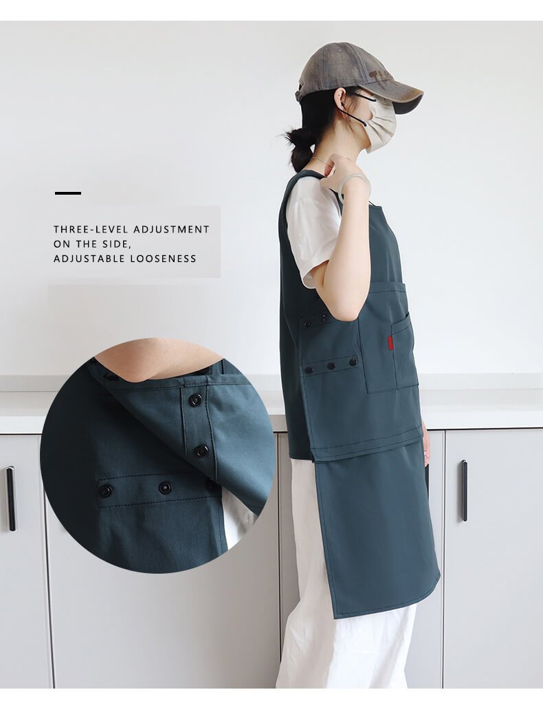 Female florist apron art new waterproof cooking kitchen coveralls men's detachable work clothes apron - Image 17