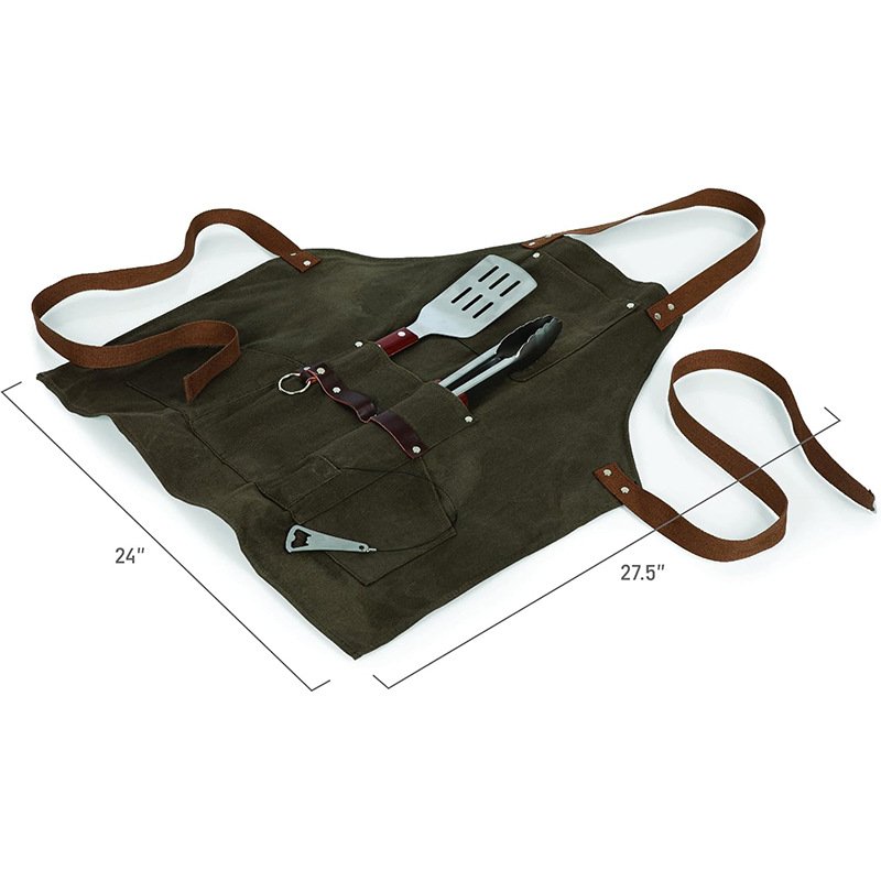 Outdoor direct sales canvas apron multi-pocket tool apron garden thickened canvas tool apron - Image 5
