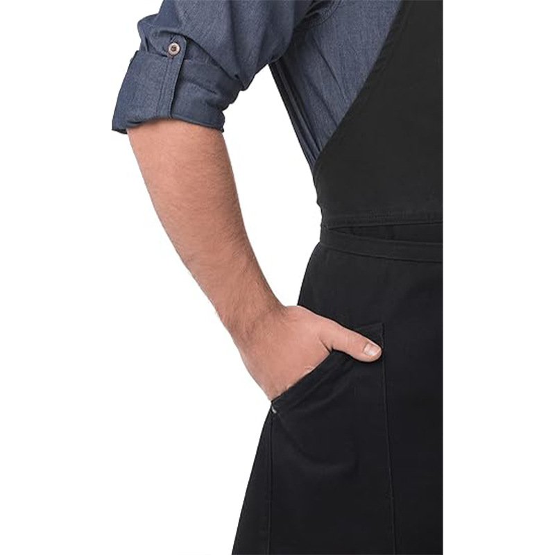 Japanese style apron custom denim long shoulder straps adjustable waist coffee shop work clothes custom - Image 7