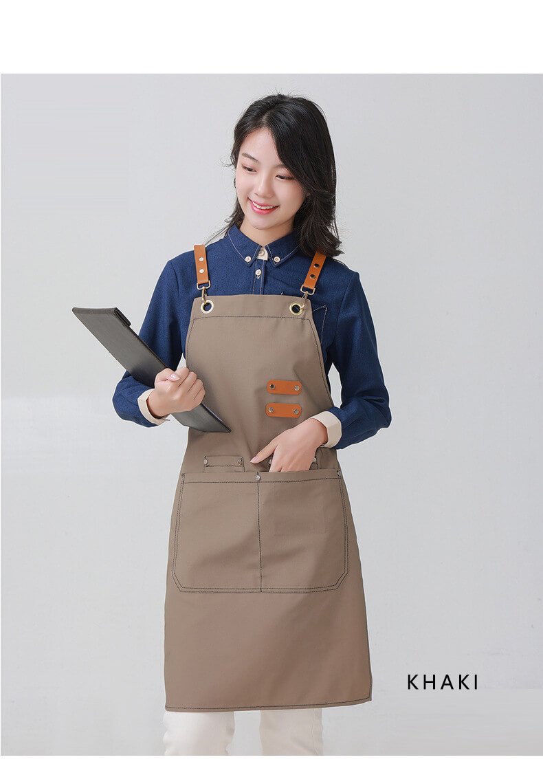 Milk tea shop catering waterproof apron baking men's work clothes fashion manicurist canvas apron - Image 11