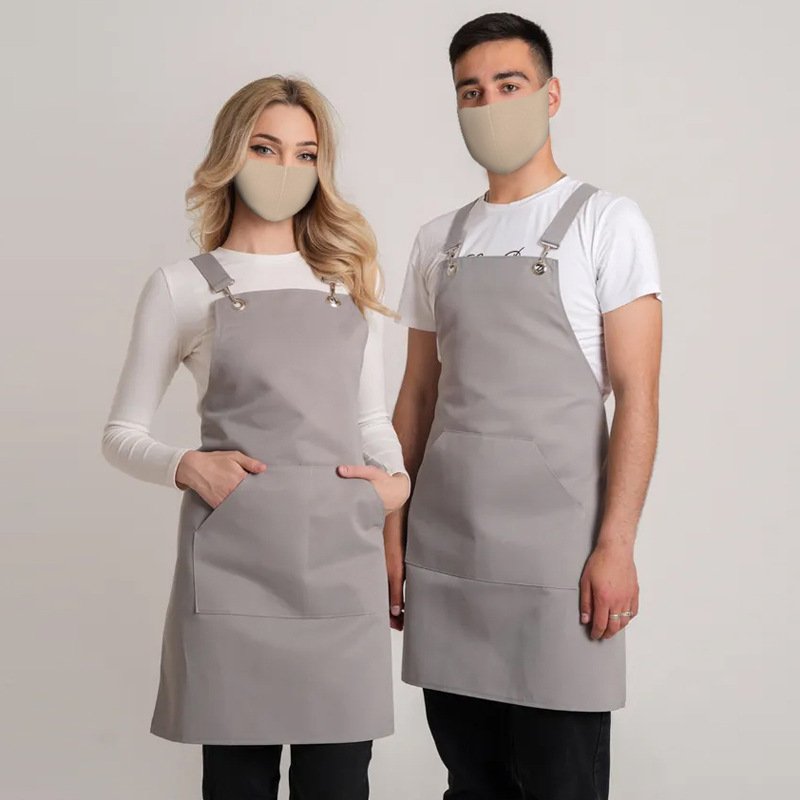 Simple anti-fouling strappy apron manufacturers processing advertising logo kitchen couple fashion wholesale - Image 9