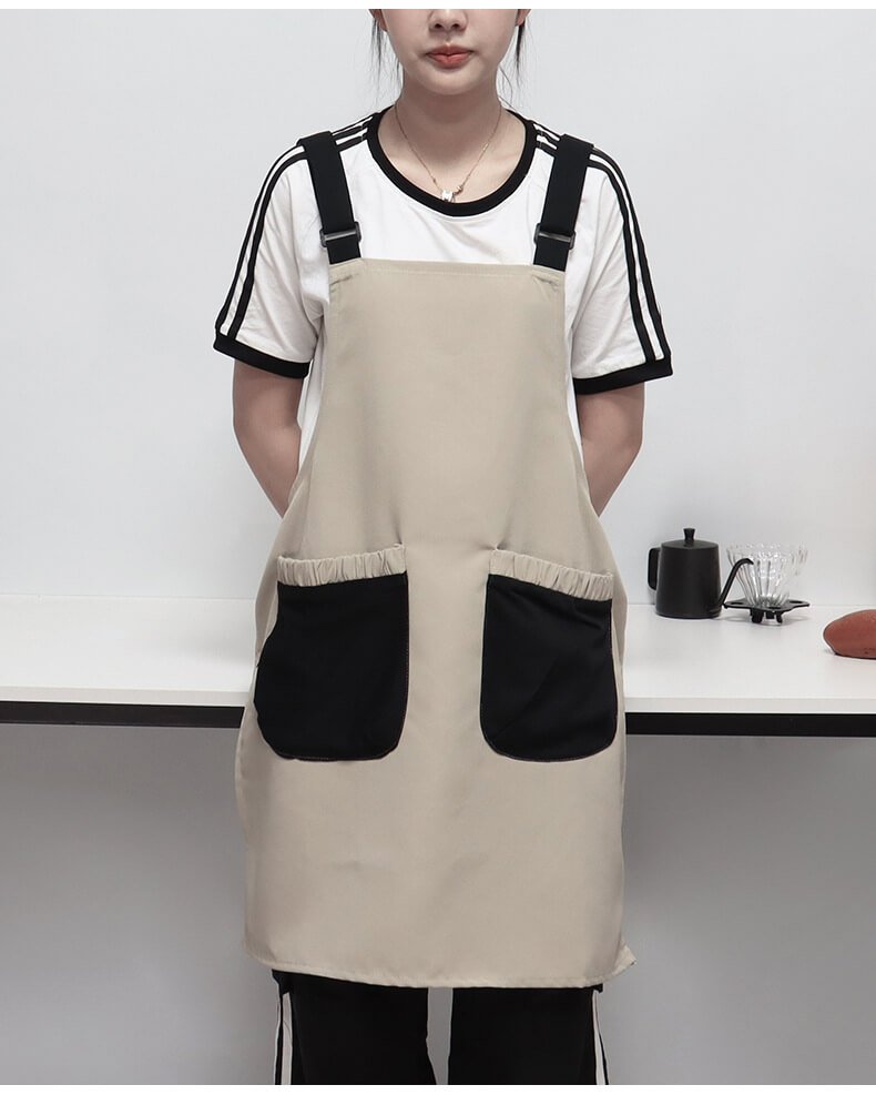 Milk tea dessert shop kitchen catering dedicated nail art light workwear coat men and women customized logo haircut home apron - Image 2