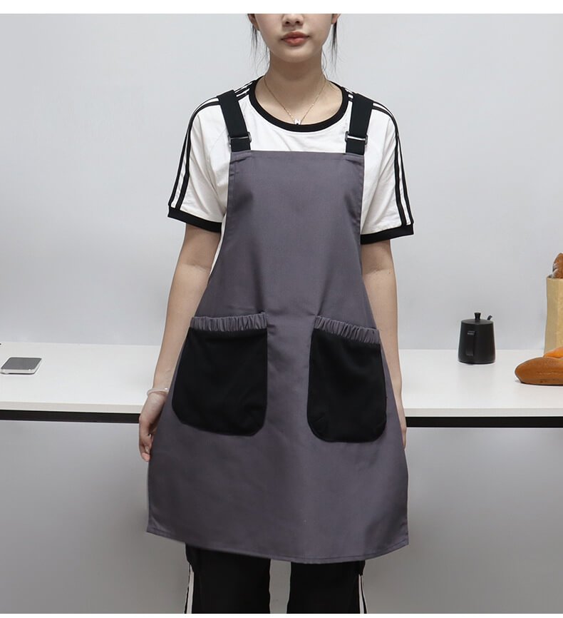 Milk tea dessert shop kitchen catering dedicated nail art light workwear coat men and women customized logo haircut home apron - Image 3