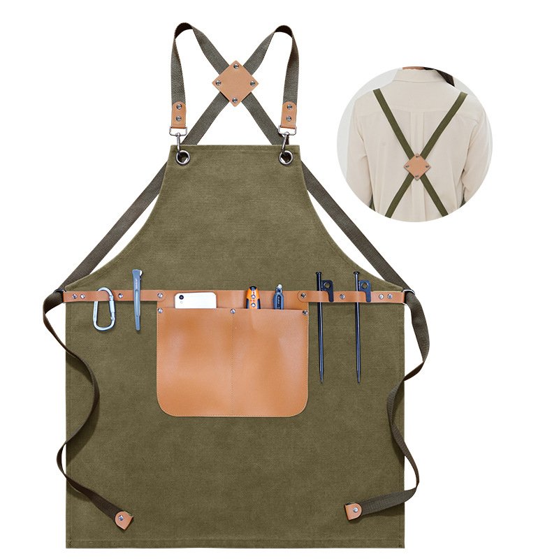 Fashionable denim canvas adjustable apron for cross-border male hairdressers, tattoo artists, and female nail technicians - Image 19