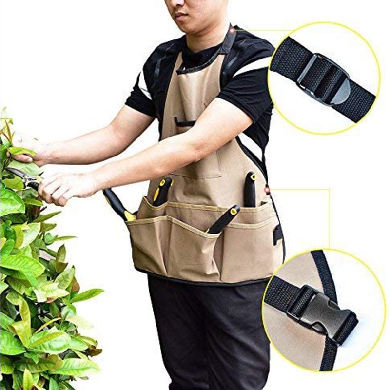 Multifunctional pocket tool apron barbecue outdoor BBQ mechanic woodworking gardening apron wholesale custom logo - Image 3