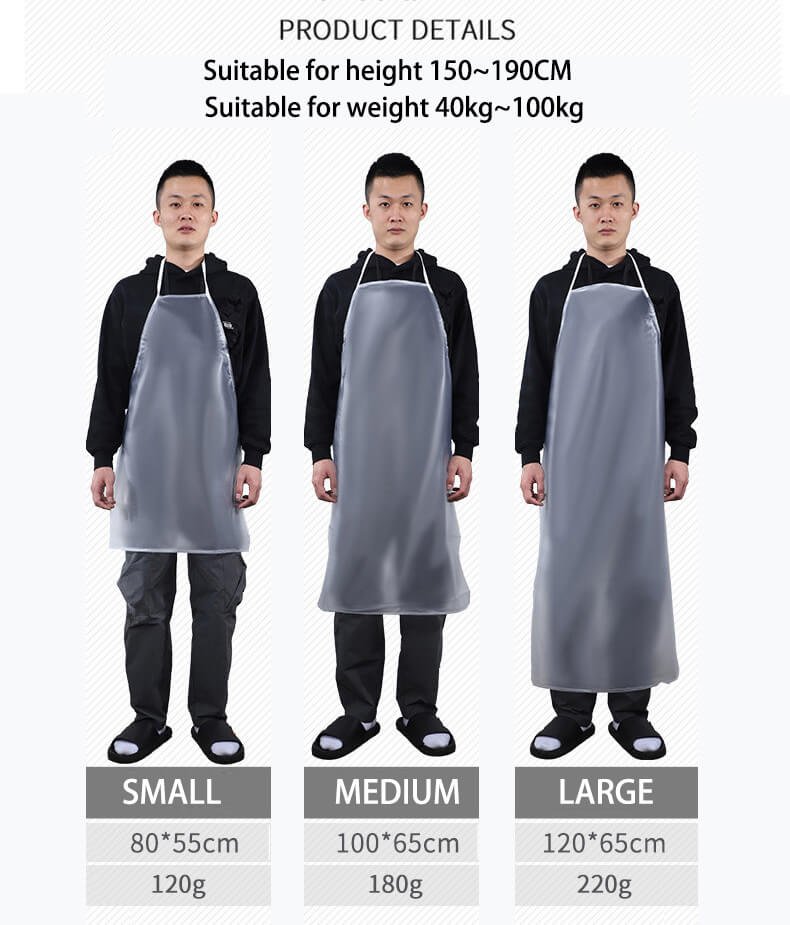 Thickened TPU apron transparent soft leather men and women's same style aquatic seafood food factory oil-proof work clothes apron - Image 2
