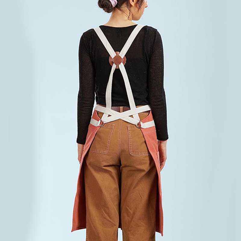 New canvas apron Japanese style split kitchen catering waiter work clothes printing factory wholesale - Image 3