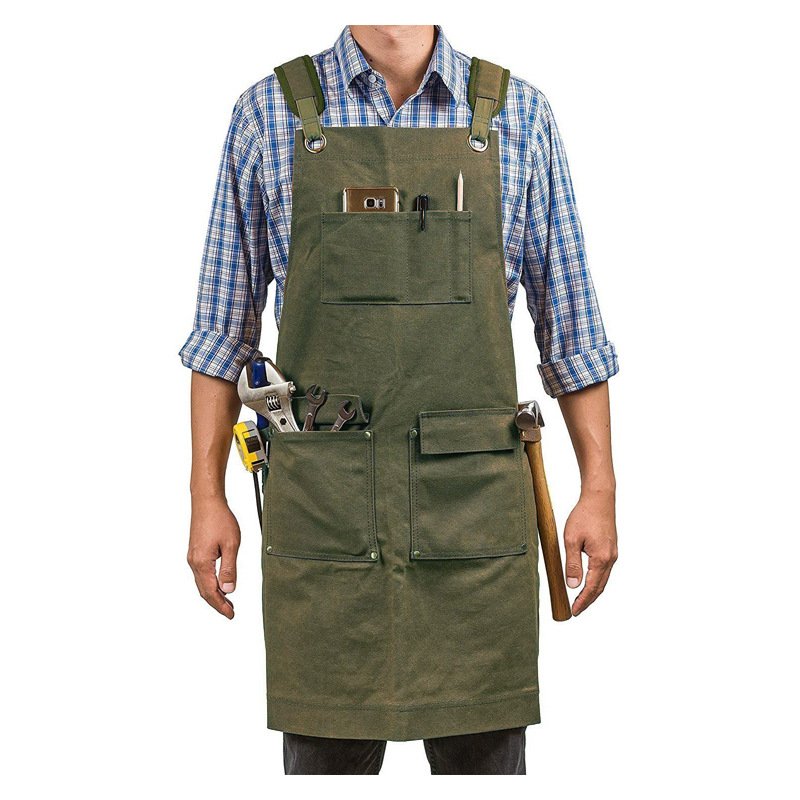 Thick canvas apron carpenter electrician garden work clothes apron order - Image 7