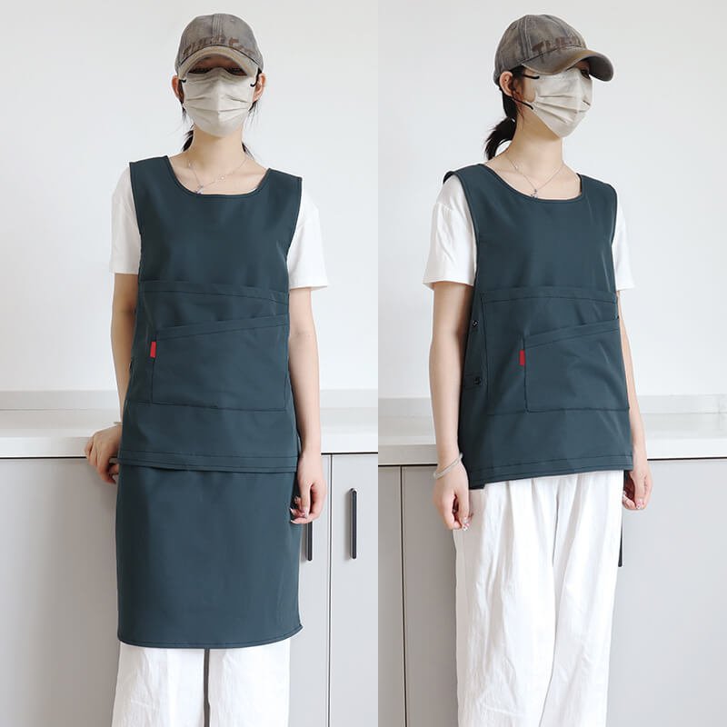 Female florist apron art new waterproof cooking kitchen coveralls men's detachable work clothes apron - Image 5