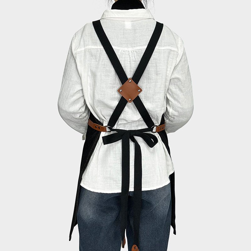 Fashionable denim canvas adjustable apron for cross-border male hairdressers, tattoo artists, and female nail technicians - Image 17