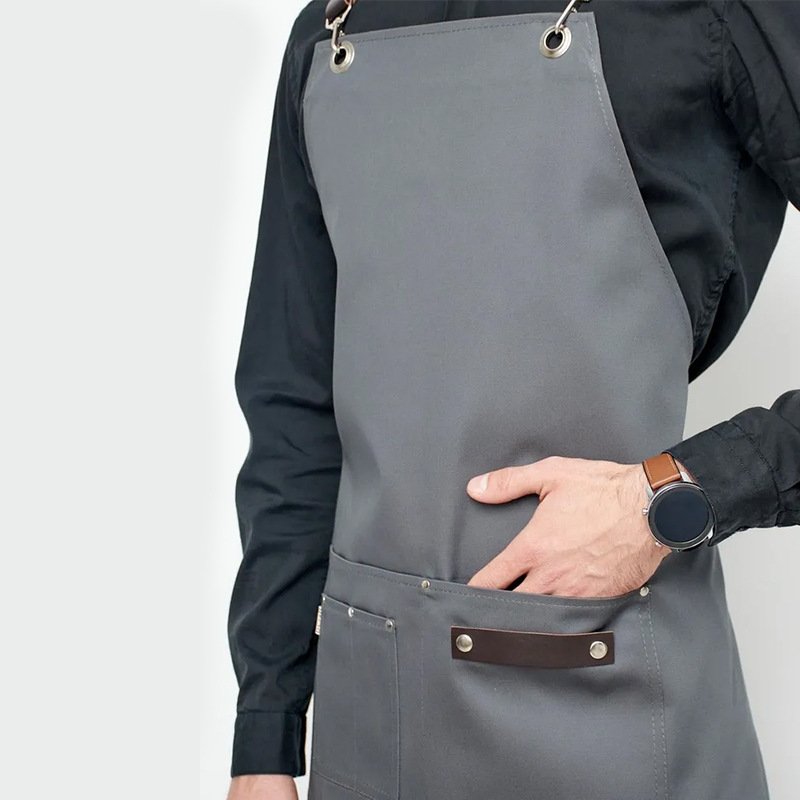 Canvas apron with printed words for catering, milk tea shop, flower shop, coffee, ironing and dyeing, waterproof work clothes - Image 5