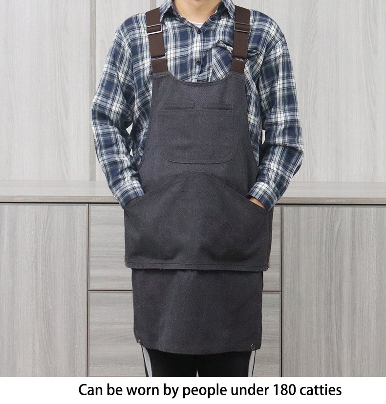Fashion thick canvas apron Amazon outdoor logo picnic camping large pocket vest style work clothes apron - Image 6