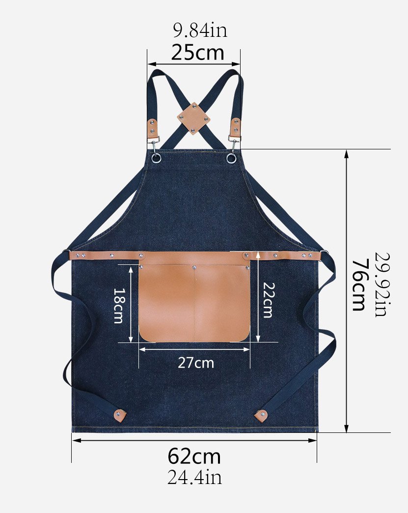 Fashionable denim canvas adjustable apron for cross-border male hairdressers, tattoo artists, and female nail technicians - Image 12
