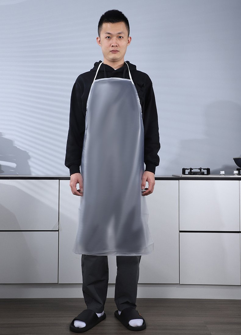 Thickened TPU apron transparent soft leather men and women's same style aquatic seafood food factory oil-proof work clothes apron - Image 3