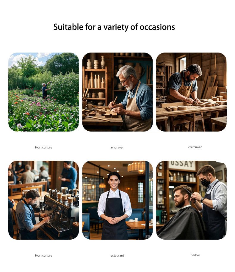 Neck hanging color canvas apron custom barber waist food tea coffee shop uniform apron - Image 8