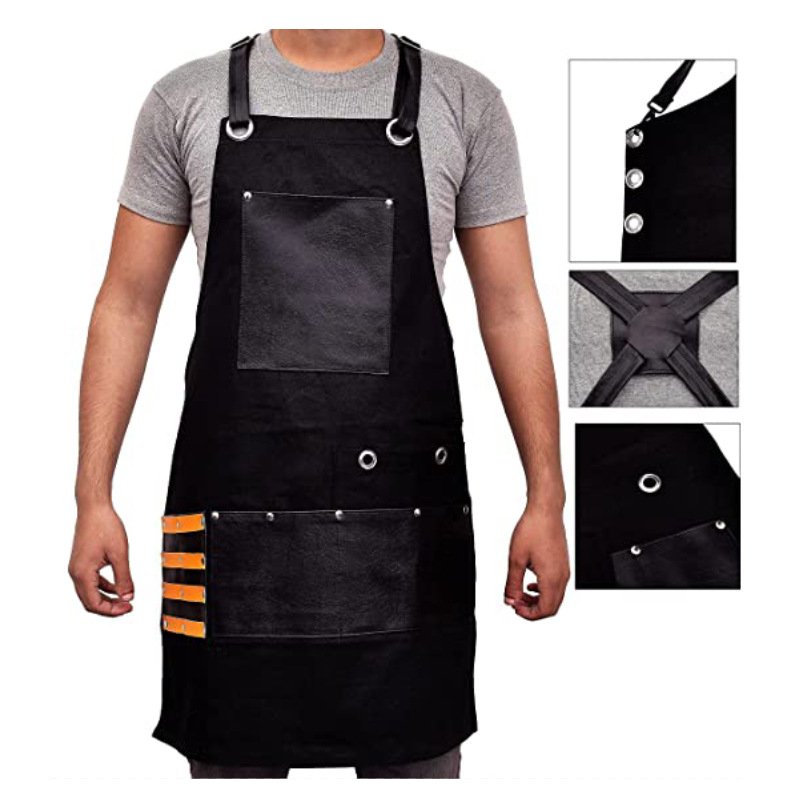 Multifunctional canvas apron for carpenters and electricians, barbecue chefs and barbers with custom logos - Image 12