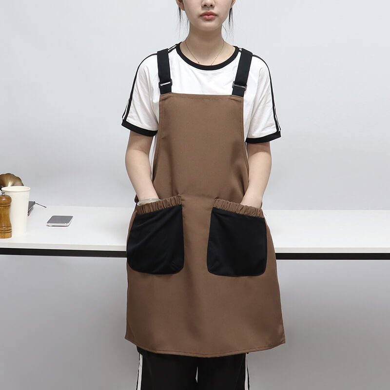 Milk tea dessert shop kitchen catering dedicated nail art light workwear coat men and women customized logo haircut home apron - Image 12
