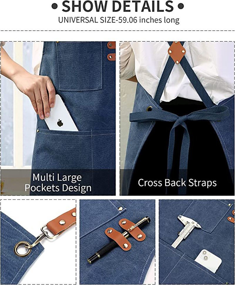 Thickened canvas apron modern simple DIY milk tea coffee shop barber work clothes apron factory wholesale - Image 7