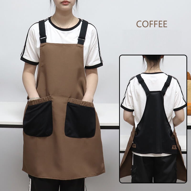 Milk tea dessert shop kitchen catering dedicated nail art light workwear coat men and women customized logo haircut home apron - Image 14