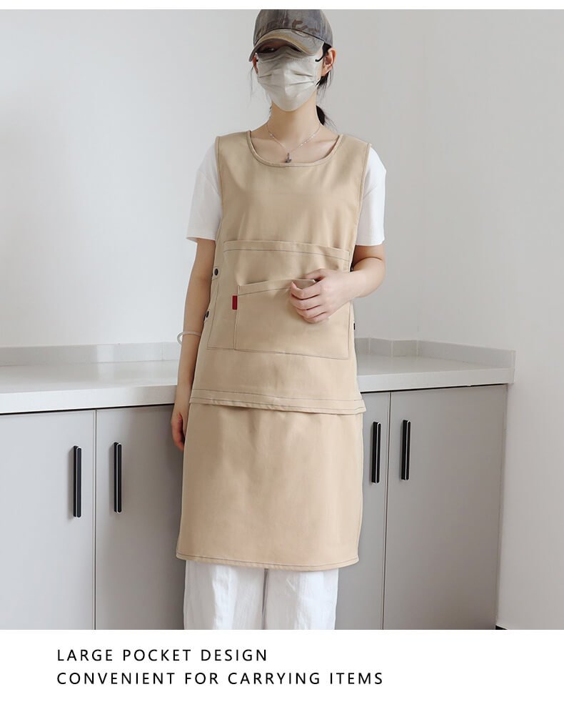 Female florist apron art new waterproof cooking kitchen coveralls men's detachable work clothes apron - Image 15