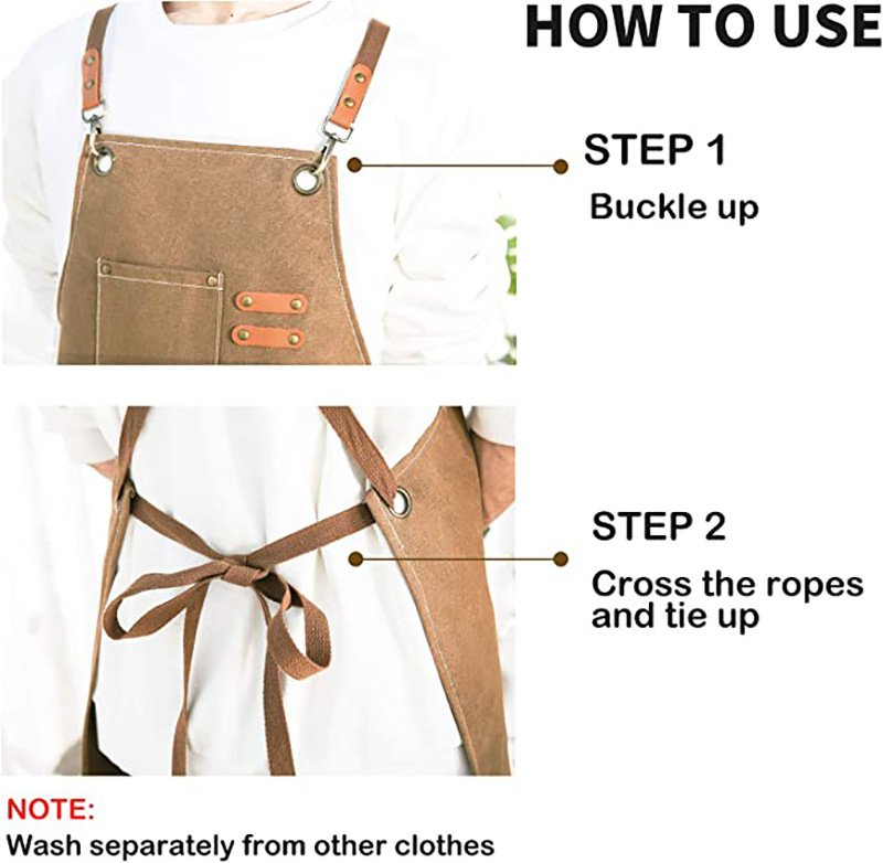 Thickened canvas apron modern simple DIY milk tea coffee shop barber work clothes apron factory wholesale - Image 10