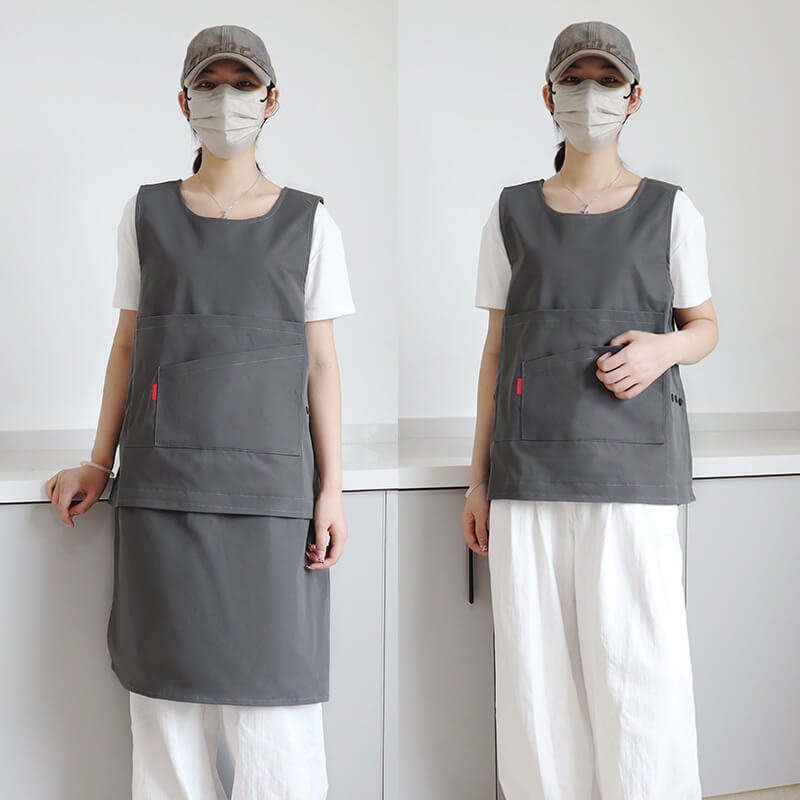 Female florist apron art new waterproof cooking kitchen coveralls men's detachable work clothes apron - Image 16