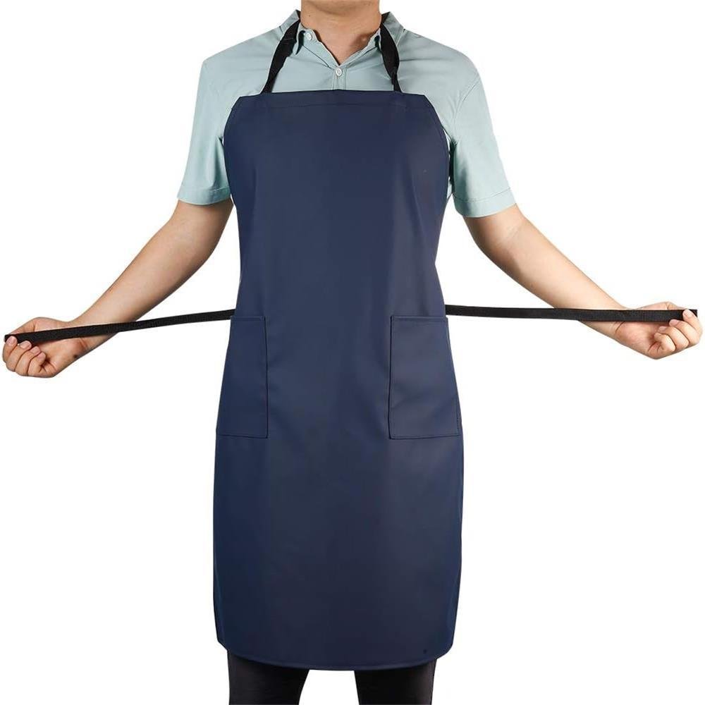 Waterproof and oil-proof halter apron for restaurants, cafes, seafood stores, maternal and child stores, work clothes with printed logo - Image 6