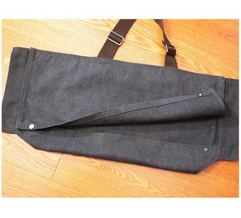 Fashion thick canvas apron Amazon outdoor logo picnic camping large pocket vest style work clothes apron - Image 9