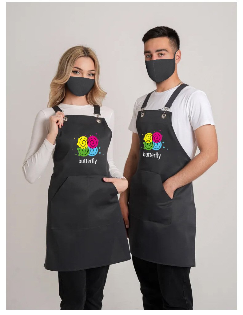 Simple anti-fouling strappy apron manufacturers processing advertising logo kitchen couple fashion wholesale - Image 6