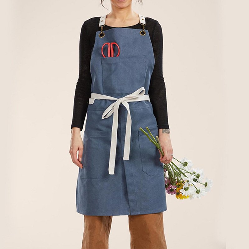 New canvas apron Japanese style split kitchen catering waiter work clothes printing factory wholesale - Image 9