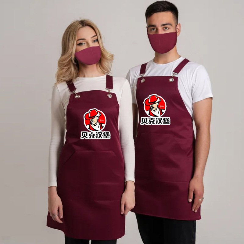 Simple anti-fouling strappy apron manufacturers processing advertising logo kitchen couple fashion wholesale - Image 7