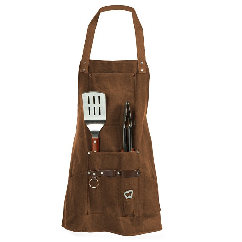 Outdoor direct sales canvas apron multi-pocket tool apron garden thickened canvas tool apron - Image 7