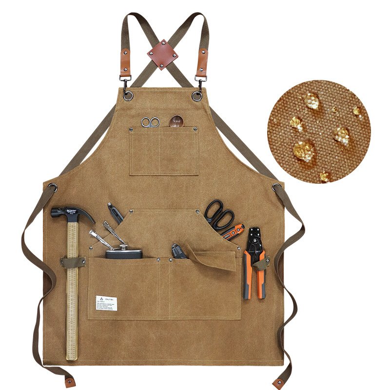 Thickened canvas multi-pocket craftsman gardening workwear apron barbecue auto mechanic mechanic tool apron - Image 9