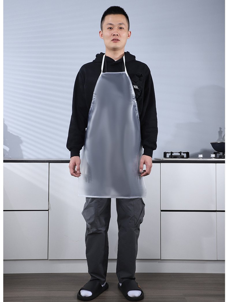 Thickened TPU apron transparent soft leather men and women's same style aquatic seafood food factory oil-proof work clothes apron - Image 8