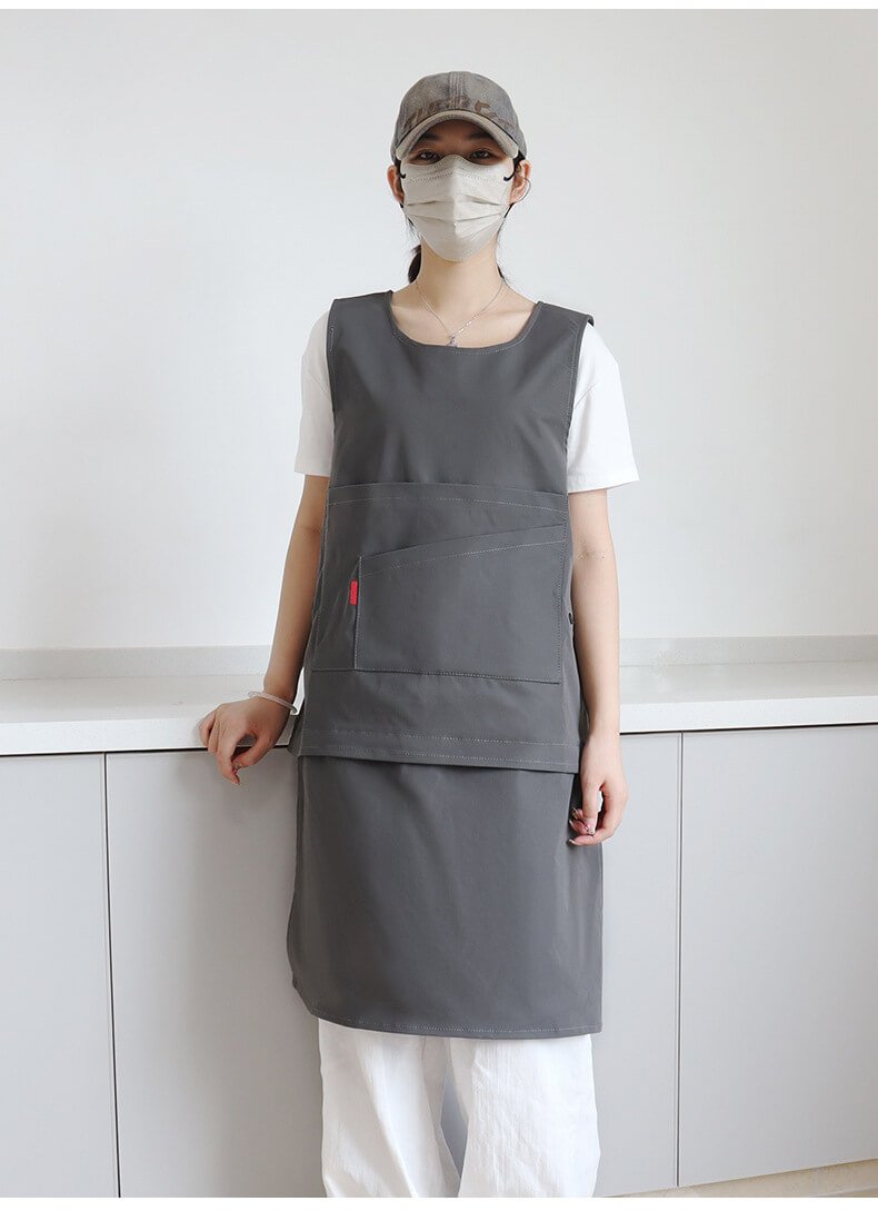 Female florist apron art new waterproof cooking kitchen coveralls men's detachable work clothes apron - Image 22