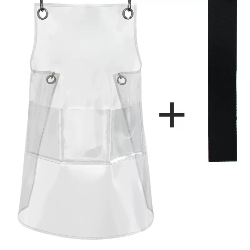 Transparent TPU apron solid color webbing adjustable water-resistant and oil-proof aquatic car wash barber work apron - Image 9