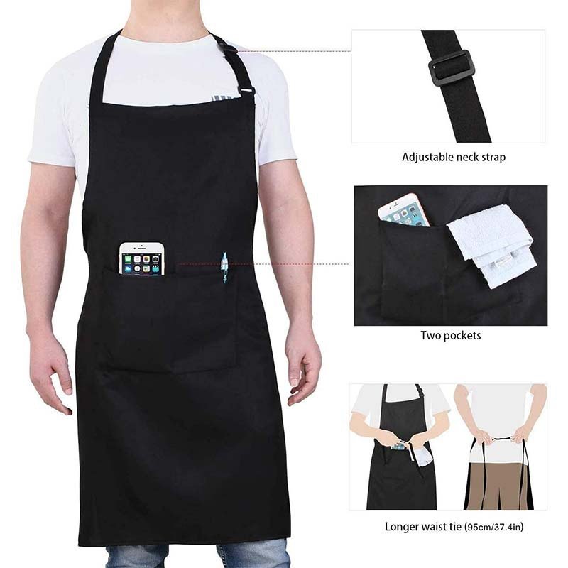 Manufacturers wholesale canvas waterproof halter neck apron modern simple cafe bakery printed LOGO work clothes - Image 6