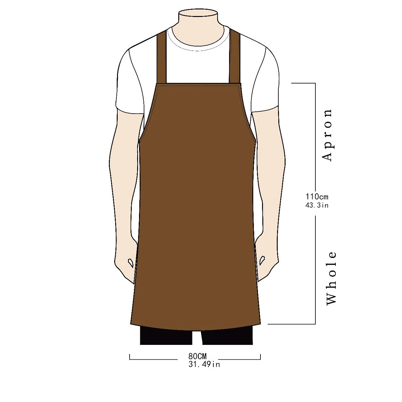 Solid color composite PVC apron kitchen chef industrial labor protection restaurant work clothes halter leather apron custom - Image 3