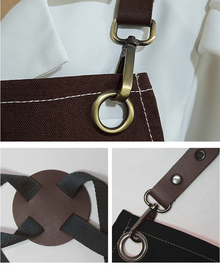 Apron wholesale simple baking fashion bartender custom canvas women's milk tea men's work apron - Image 2