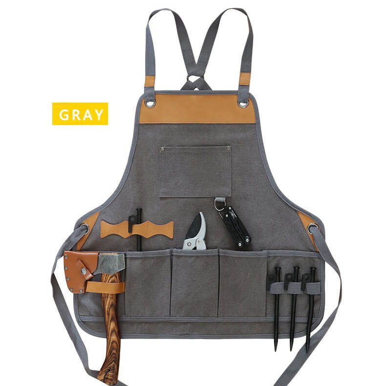 Thickened apron Japanese style outdoor wear-resistant canvas waist gardener carpenter handmade hairdressing work apron - Image 27