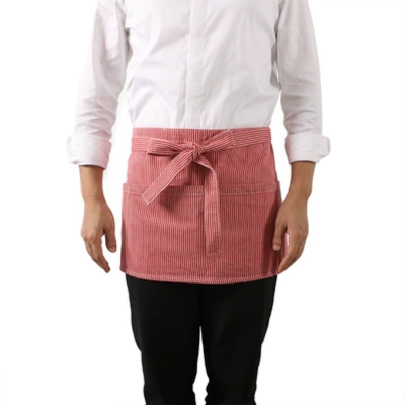 Halter neck striped apron for restaurants, cafes, bakeries, men and women Korean style fashion work clothes with printed logo - Image 5