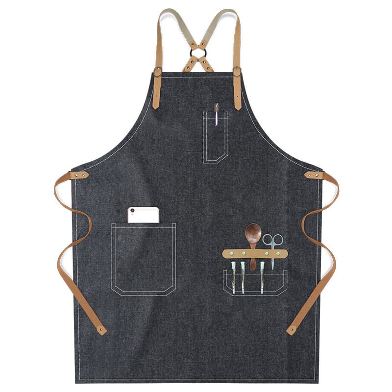 Women's apron wholesale bakery bartender custom logo canvas men's fashion denim work apron - Image 19