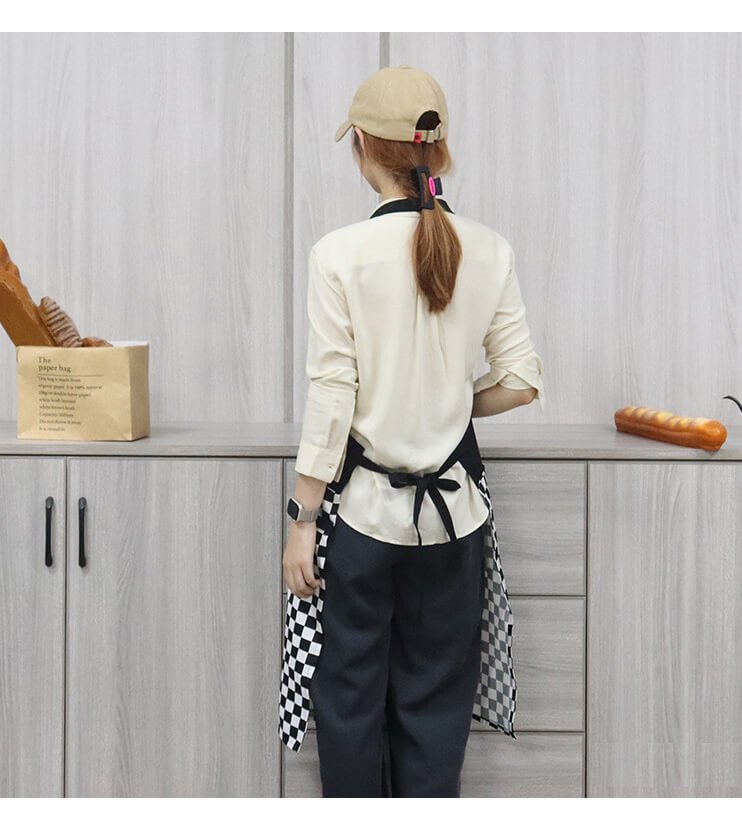 Canvas apron fashionable floral work clothes new summer thin bakery dessert chef coat can be customized logo - Image 9