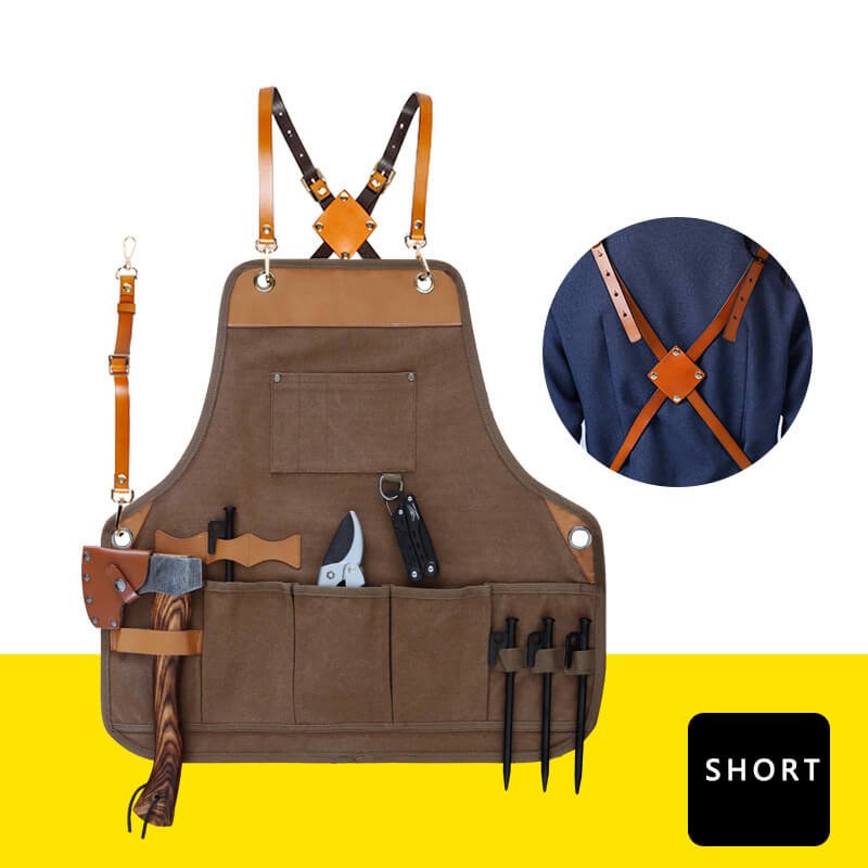 Thickened apron Japanese style outdoor wear-resistant canvas waist gardener carpenter handmade hairdressing work apron - Image 22