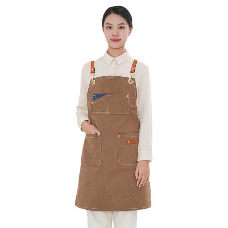 Direct selling barista denim apron restaurant milk tea cake baking canvas work clothes apron - Image 22